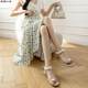 Laceted fishtail skirt long skirt in summer bag hip skirt high -waisted ruffled floral chiffon, one -piece skirt children