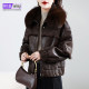 Women's 2025 new winter short style, age-reducing temperament, fox fur collar, genuine leather coat
