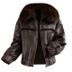 Women's 2025 new winter short style, age-reducing temperament, fox fur collar, genuine leather coat
