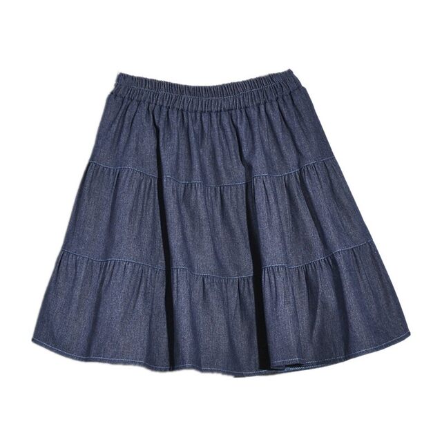 Skirt A-line denim short skirt skirt women's summer 2025 new super hot small cake big splicing umbrella skirt