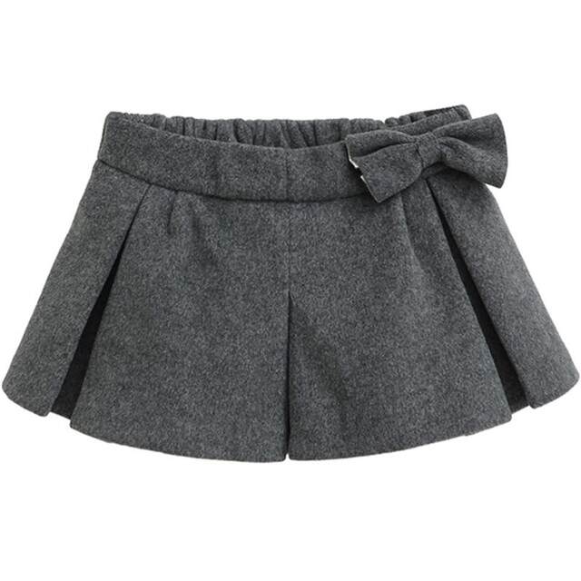 Bow tied woolen skirt for women 2024 winter new thickened high waist slimming A-line skirt versatile short skirt