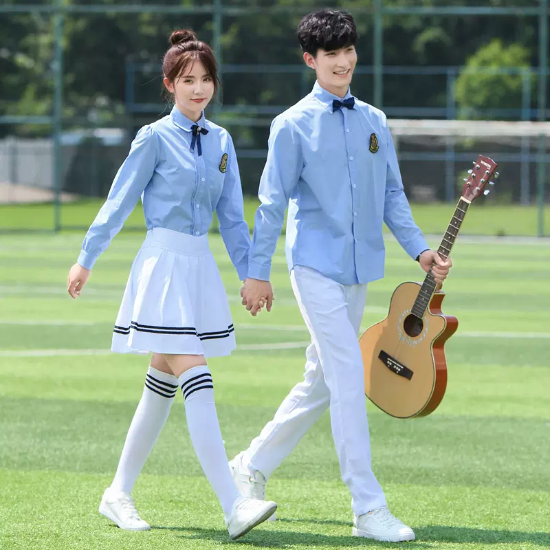 中学生班服学院风高中校服小学生毕业照服装六年级学套装夏季韩国