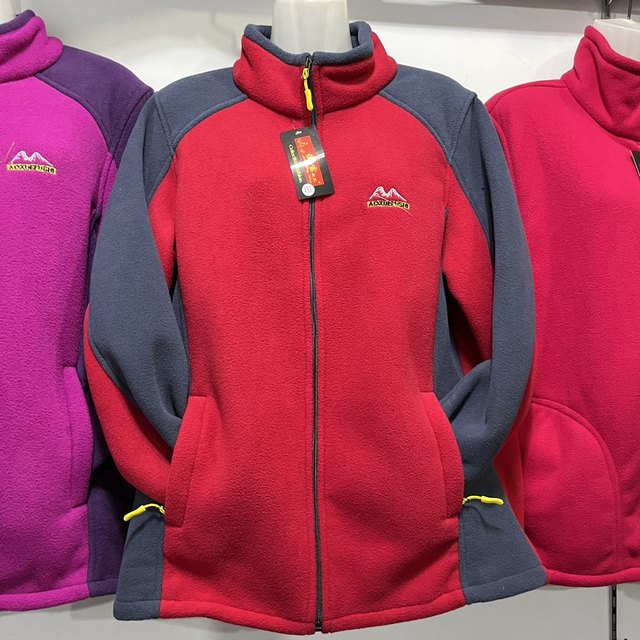 Fleece jacket for women long-sleeved middle-aged and elderly mothers tops for spring, autumn and winter double-sided fleece sweatshirt thickened cardigan