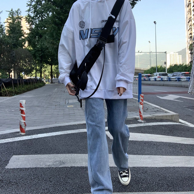 Large size straight jeans for women, autumn fat sister, mm high waist loose slim wide-leg pants, salt cool girl outfit slightly fat