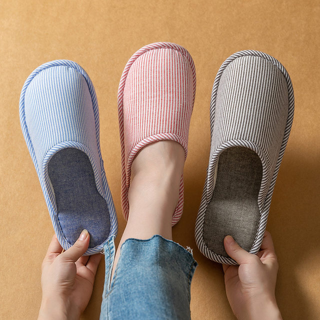 Slippers Women's Home Indoor Cotton Slippers 2025 New Men's Cloth Slippers Women's Winter Women's Home Autumn and Winter
