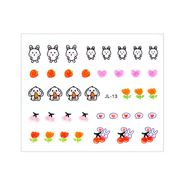 Children's cartoon nail stickers princess baby waterproof nails sticker flower, child toy, little rabbit gum -gel nails sticker
