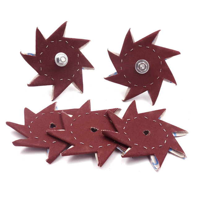 Star anise sandpaper eight-petal sandpaper sheet double-layer cliff cypress root carving woodworking furniture burr fine gap polishing sand cloth