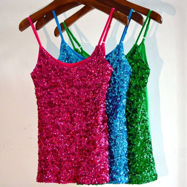 Women's new sequin inner straps sexy bottoming halter tops sleeveless modal slim vest women's tops