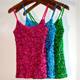 Women's new sequin inner straps sexy bottoming halter tops sleeveless modal slim vest women's tops
