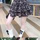 Pear-shaped body A-line skirt for women in summer sweet high-waisted floral skirt large size fat mm slim hip short skirt