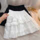 Sweet ruffled short skirt Female summer new big size fat MM is thin and versatile, pine tight waist anti -light skirt
