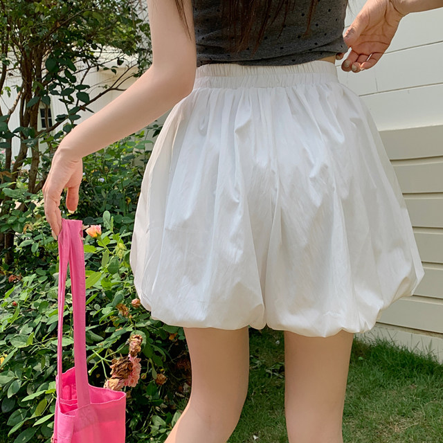 Design-sensory flower buds, high waist skirts and pants for women in summer, large size fat mm versatile slim short skirt, fluffy lantern skirt