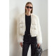 Amii2024 winter new style modern warm V-neck imitation fox fur fur coat women's metal buckle loose top