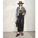 Amii2025 Spring New Style Casual Retro Workwear Style Denim Skirt Skirt Women's H-Slit Black Skirt
