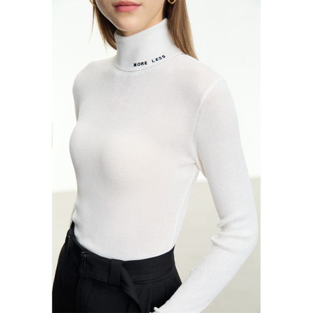 AMII high -necked bottom knit sweater female autumn costume 2024 new cover wool sweater autumn and winter sweater top
