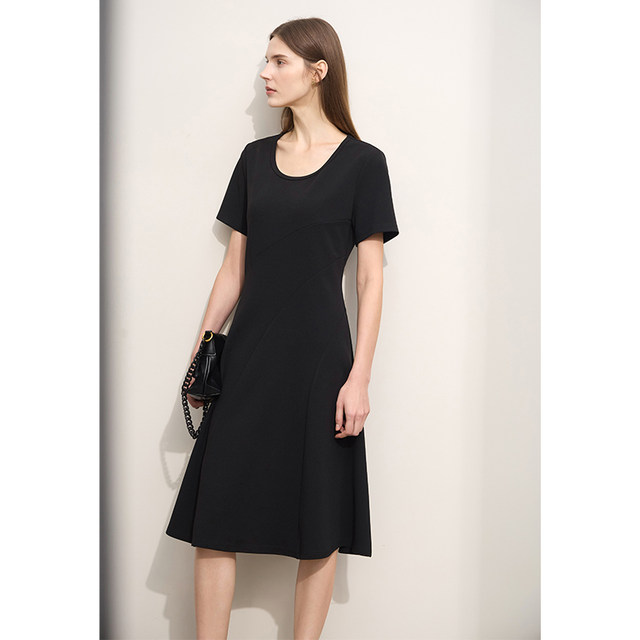 AMII flagship store 2024 new summer U -collar round neck elastic short ...