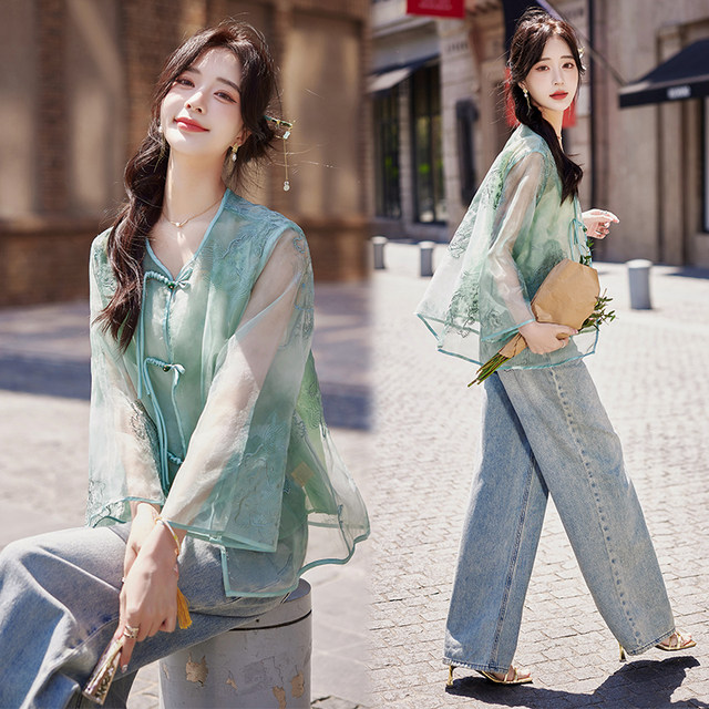 24 summer new style national style embroidered sun protection jacket