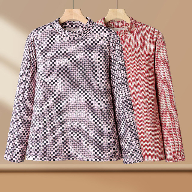 New autumn and winter clothing, stand-up collar, pullover cotton-padded jacket, elastic German velvet, soft, skin-friendly, warm, thickened liner, printed cotton-padded jacket for women