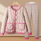 2025 winter new cotton jacket for middle-aged and elderly women's mothers wear plus velvet thickened warm floral cotton coat and cotton pants two-piece set
