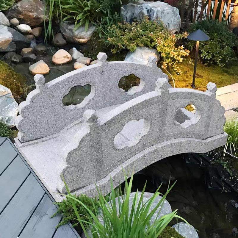 户外庭院石雕石拱桥假山石头石桥造景河道栏板别墅小桥景观摆件