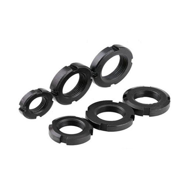 GB812 national standard round nut slotted lock nut stop four-slot nut M12M16M25M30M50-200