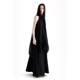 APOZi collection simulated pottery series new Chinese style black double layer sleeveless halterneck jellyfish bud dress