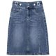Denim skirt for women mid-length 2025 new high-waisted A-line hip-packing small person with a slit one-step skirt summer thin style