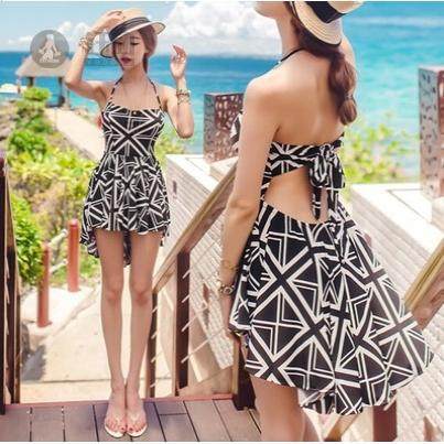 Couple Men's Beach Pants Union Jack Underwire One-piece Skirt Swimsuit Split Conservative Large Size Hot Spring Swimsuit Women