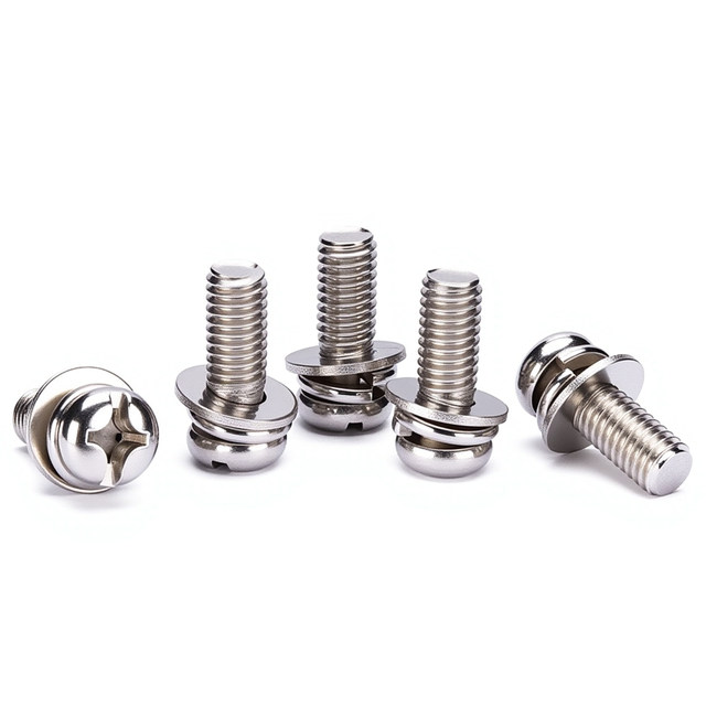 Nickel plated eleven three-combination screw cross small disk head machine wire machine screw round head screw sleeve M3M4M5M6