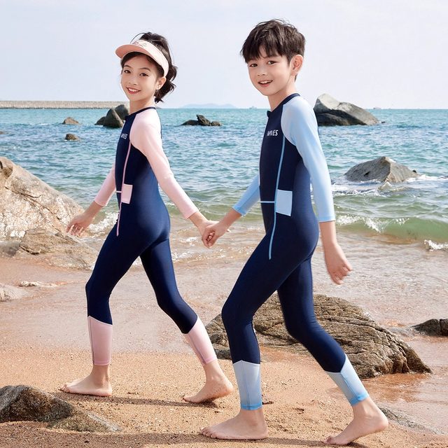 
Children's swimsuits for men and women 2025 new popular conservative one-piece skirt style seaside hot spring vacation belly-covering slimming swimsuit