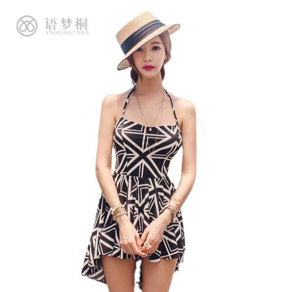 Couple Men's Beach Pants Union Jack Underwire One-piece Skirt Swimsuit Split Conservative Large Size Hot Spring Swimsuit Women