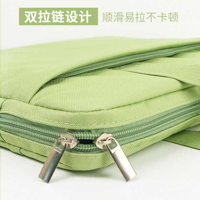 Huajie's hand -file bags, pockets, tuition bag computer bag female 14 -inch Apple notebook small fresh official document bags business office bag canvas simple zipper affairs bag student art bag