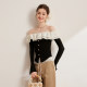 White Deer Amazing Wooden Ear, Shoulder Shirt 2025 Spring New Temperament Slim Slim Strang Long Sleeping Shirt Female
