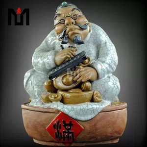 39%割引贅沢品 中国美術 石湾陶器 人物像 置物 在銘 陶人形 骨董
