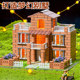 Mason building house children's educational toys walls handmade DIY brick hut building birthday gift boy