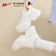 Pull back daddy shoes 2025 winter women's shoes thick sole heightening white shoes popular plus velvet shoes women's leather sports shoes