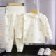 Baby pure cotton autumn clothes suit for boys and girls Midi home clothes pajamas can be opened in infants and toddlers high-waist belly protection pants