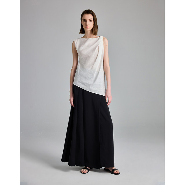 CHICC3 heavyweight light and cool linen Jingshe style handmade knot-shaped sleeveless top