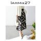 IAmMIX27 high-waisted skirt for women simple contrasting color print waist-hugging slimming casual and versatile mid-length A-line skirt