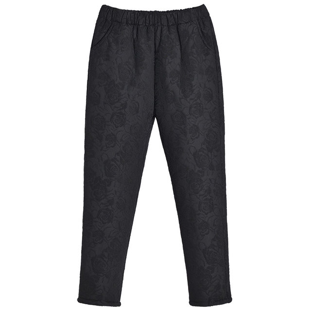 Middle-aged and elderly women's warm cotton pants, elderly pants, thickened outer wear, loose large size mom pants, plus velvet pants, grandma pants