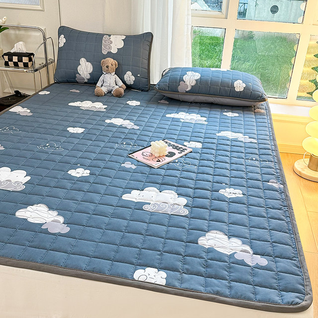 Four-season washable non-slip mattress soft mattress household tatami protective mat thin bed mattress single and double floor mat quilt