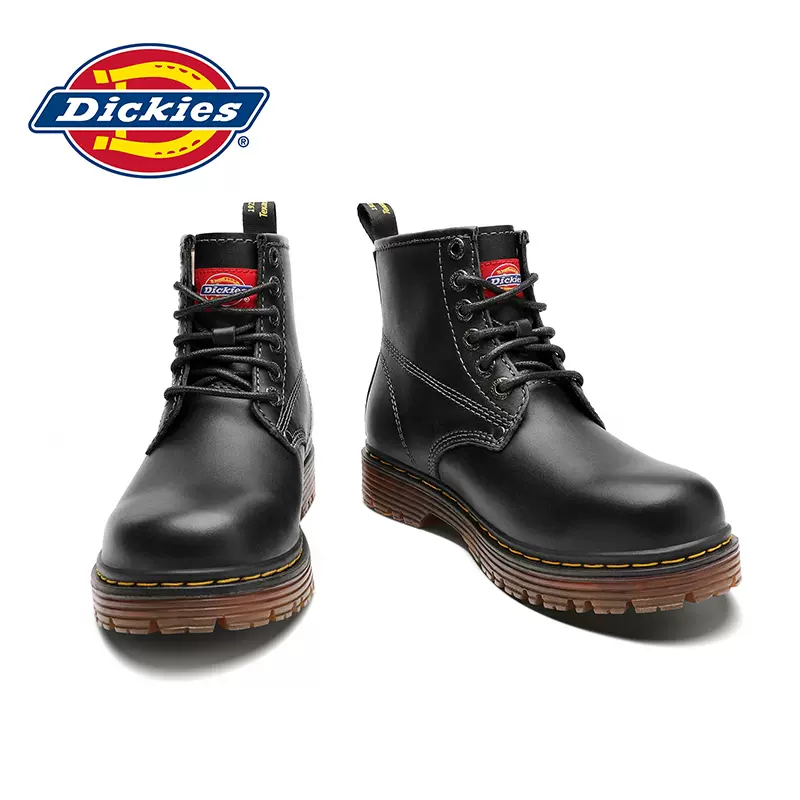 Dickies黑色男靴秋冬季加绒高帮鞋英伦风真皮靴子机车 Dickies黑色男靴秋冬季加绒高帮鞋英伦风真皮靴子机车