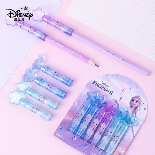 Disney Frozen Electric Stationery Gift Box Set Primary School Gift Pack Girls' Special Exam Start-up School Supplies Cartoon Gift First Grade Three-Five-Piece Set Children's Kindergarten