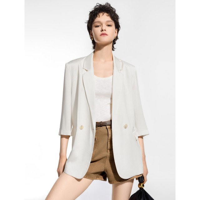 Besini French retro temperament slim suit jacket women's 2025 summer new design suit top