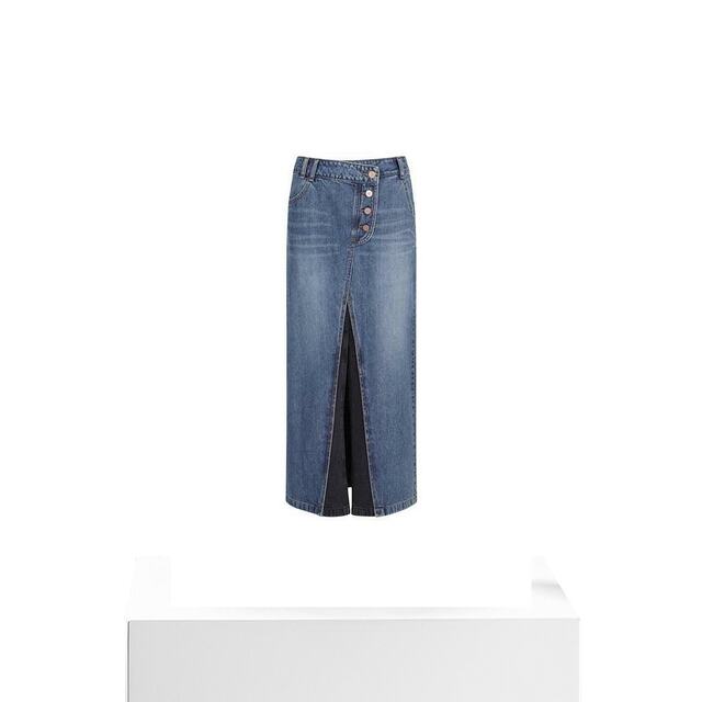 
Korean direct mail women's spliced ​​denim skirt LFPDW23420BUX authentic fashion and versatile simple and high-end