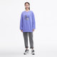 Spring new loose and versatile casual relaxed shoulder flower printed sweatshirt
