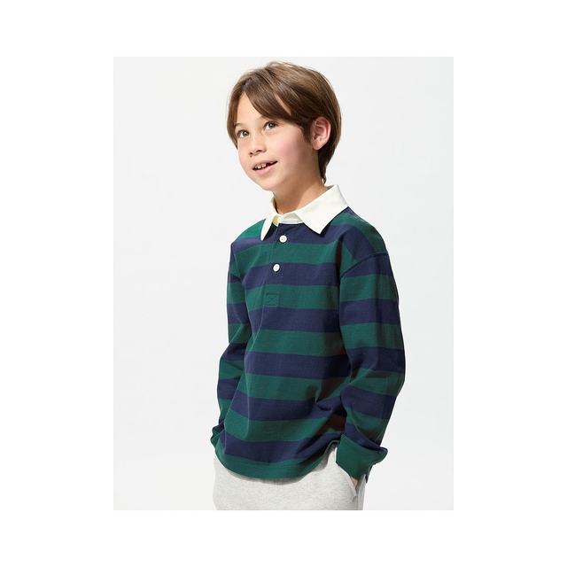 
Day Tide Running Eral UNIQLO Children's Long Sleeve Rugby Polo Shirt 55 GREEN KIDS 10