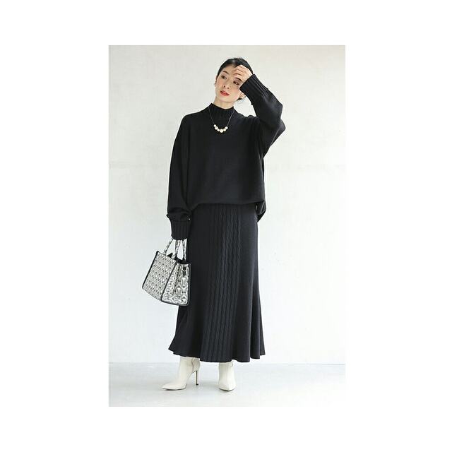 Japanese direct mail compatible SL knitted long skirt with soft flared hem authentic fashion and versatile high-end feel
