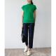 Japanese Direct Mail ELFRANK Women's Summer Half-Sleeve Turtle Neck Sweater Elegant Casual Style Suitable for Everyday