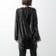 Japan Direct Mail N21 Women's Long Sleeve Sequins Trobe Coat Round Collar Flower Dress H041 5
